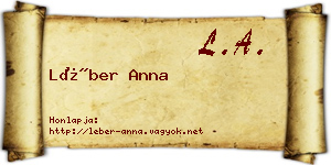 Léber Anna névjegykártya
