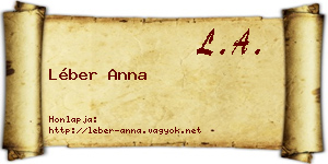 Léber Anna névjegykártya